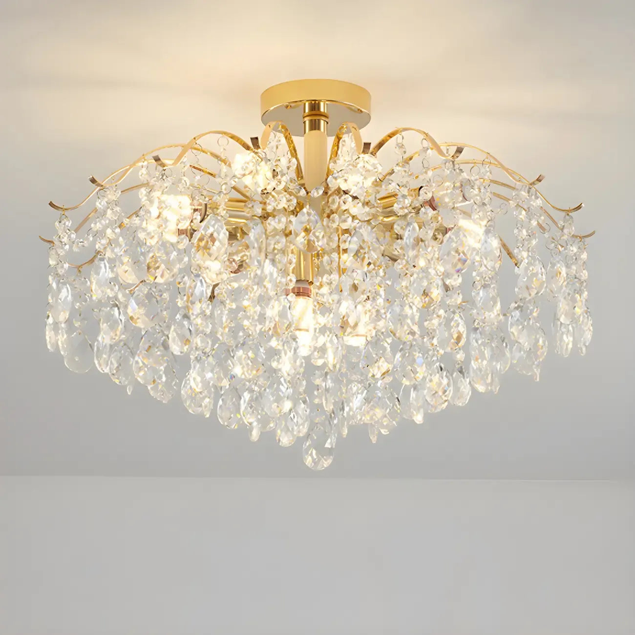 Dining Room Multi-Light Crystal Water Drop Chandelier