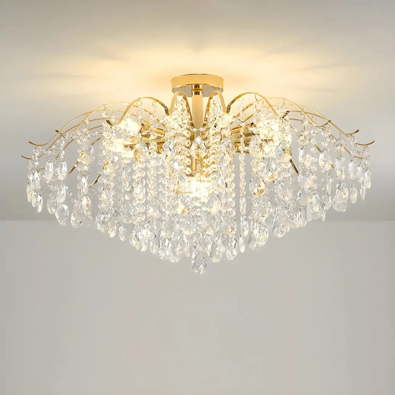 Dining Room Multi-Light Crystal Water Drop Chandelier