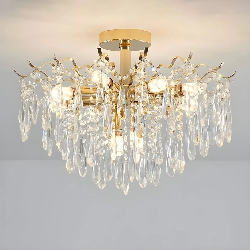 Dining Room Multi-Light Crystal Water Drop Chandelier