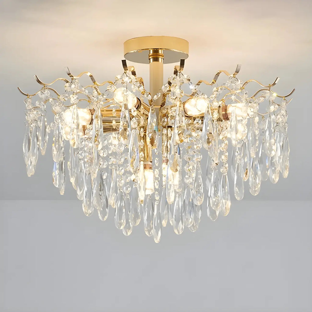 Dining Room Multi-Light Crystal Water Drop Chandelier