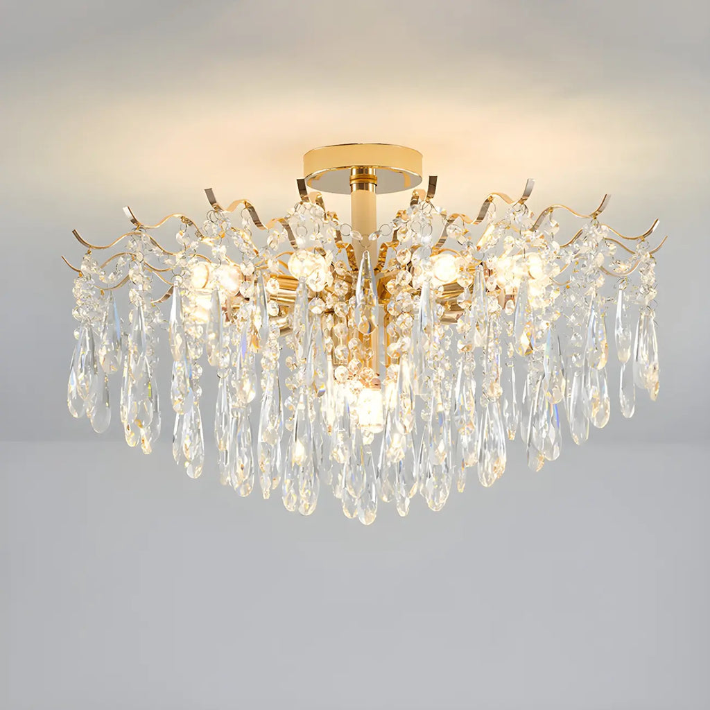 Dining Room Multi-Light Crystal Water Drop Chandelier