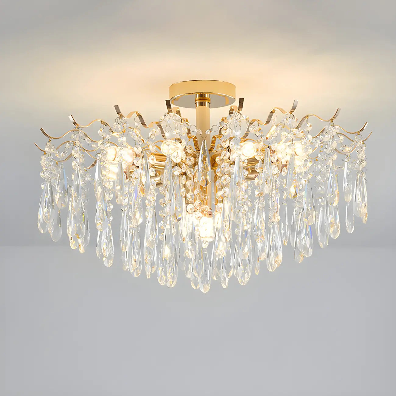 Dining Room Multi-Light Crystal Water Drop Chandelier