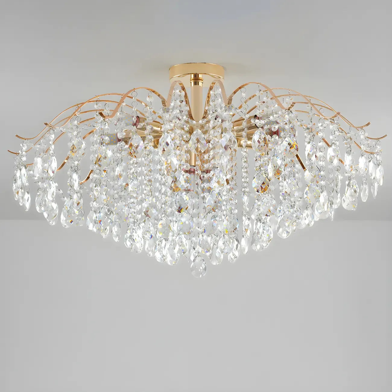 Dining Room Multi-Light Crystal Water Drop Chandelier