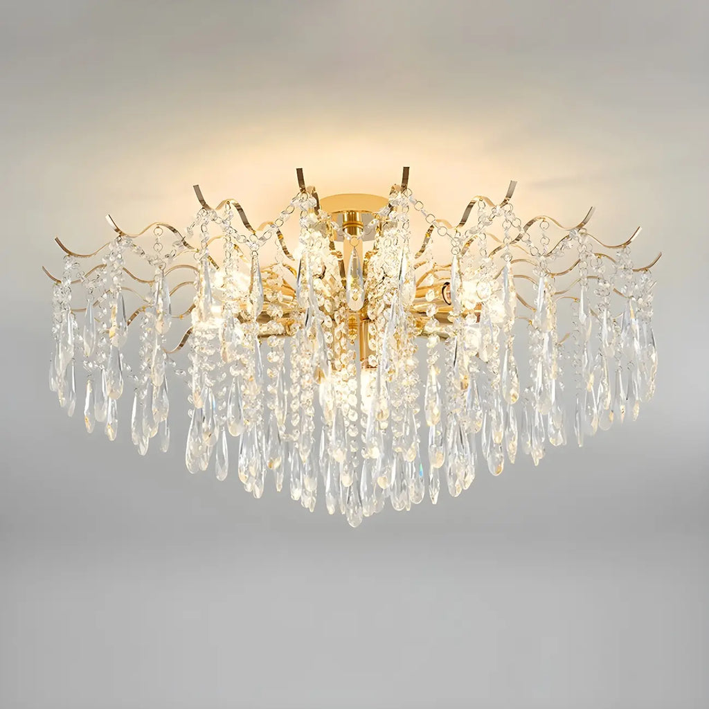 Dining Room Multi-Light Crystal Water Drop Chandelier
