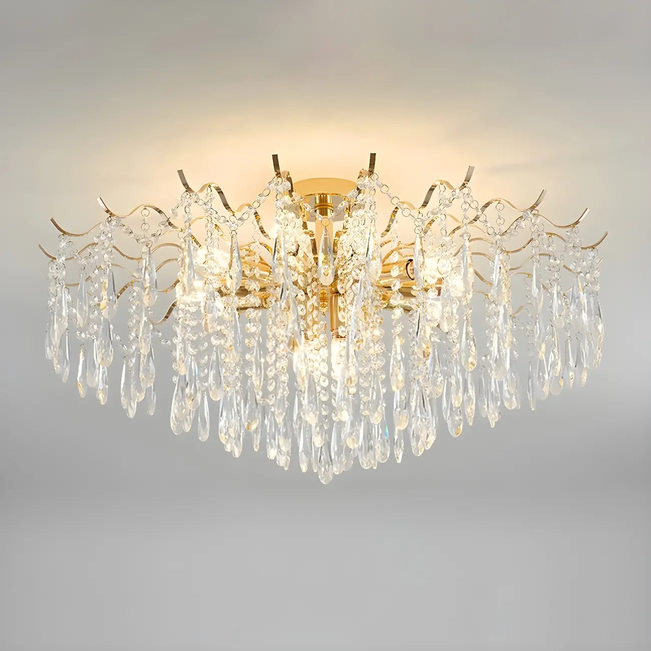 Dining Room Multi-Light Crystal Water Drop Chandelier