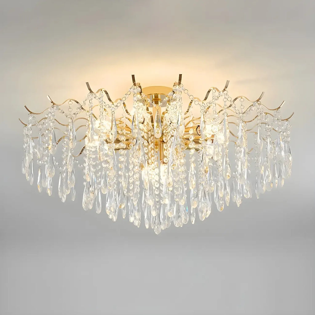 Dining Room Multi-Light Crystal Water Drop Chandelier
