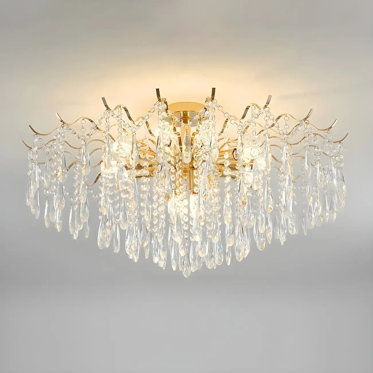Dining Room Multi-Light Crystal Water Drop Chandelier