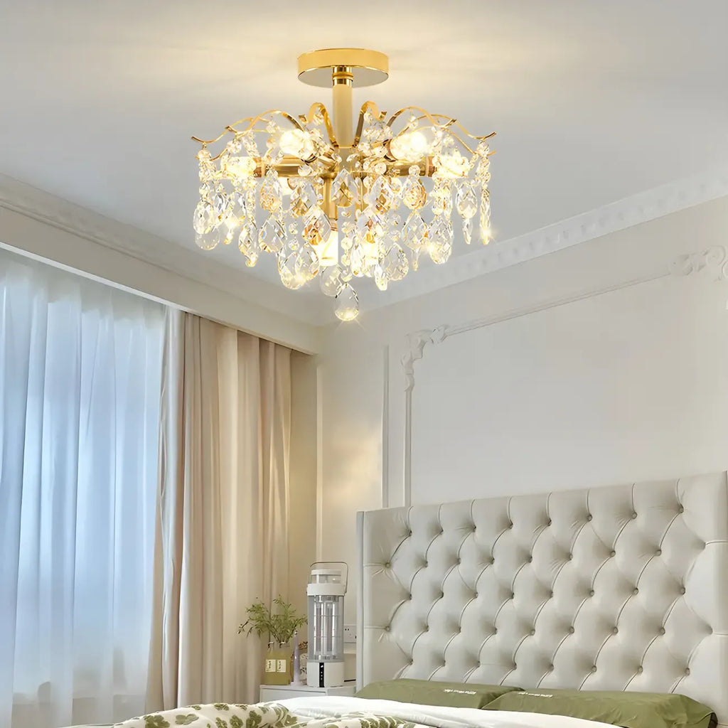 Dining Room Multi-Light Crystal Water Drop Chandelier