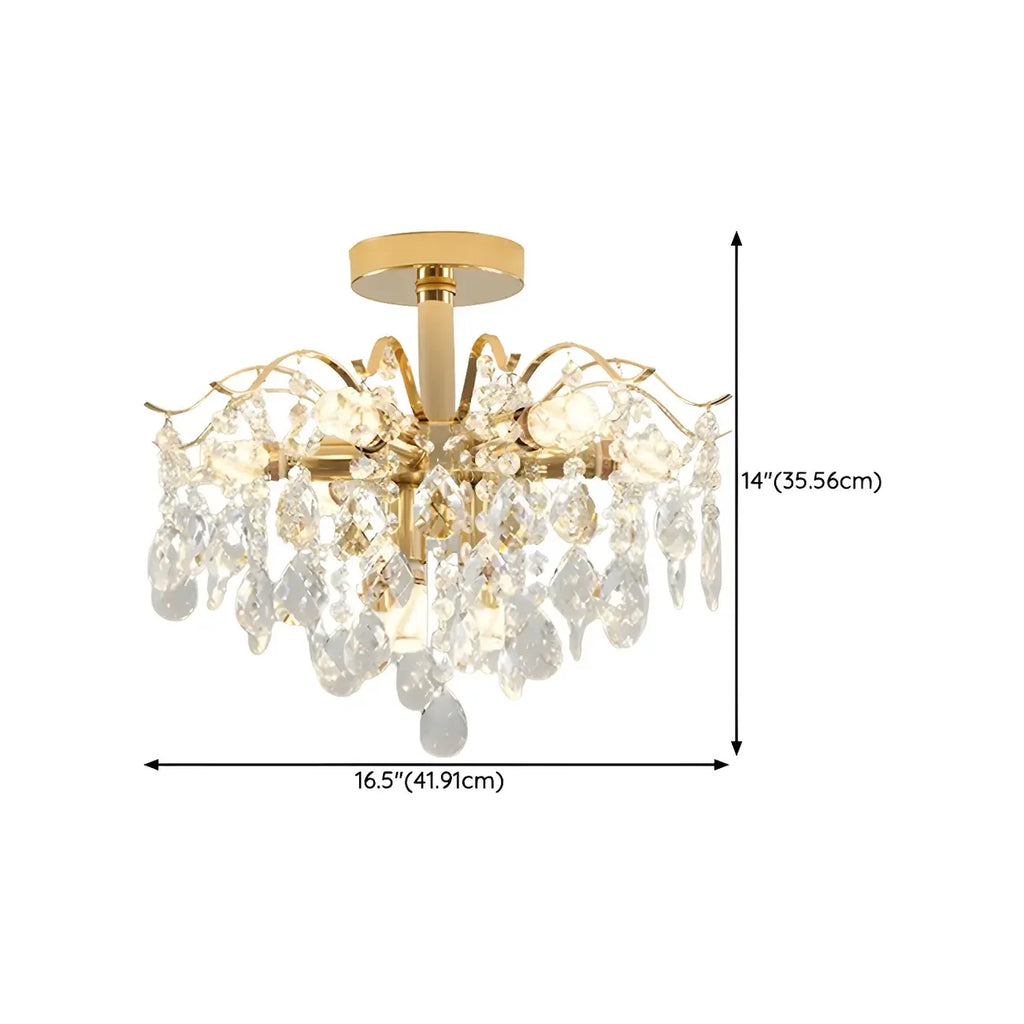 Dining Room Multi-Light Crystal Water Drop Chandelier