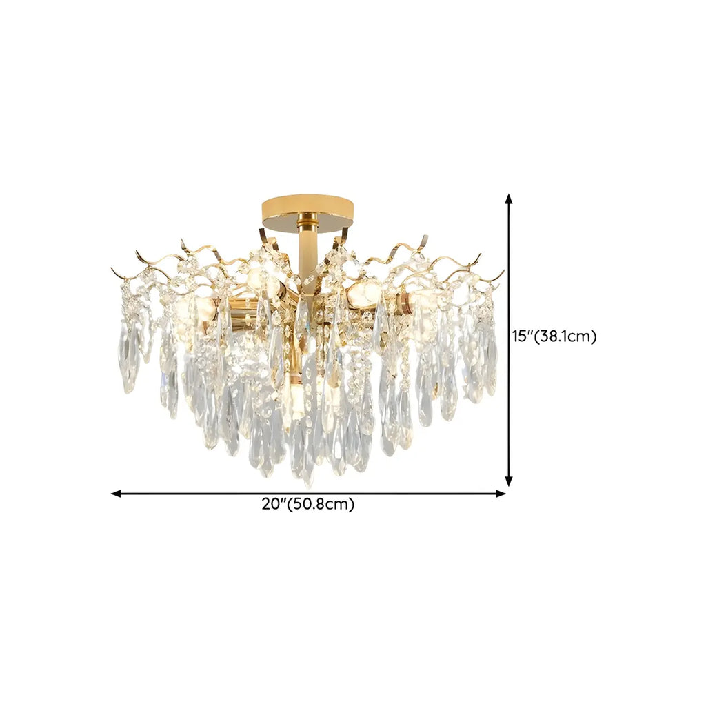 Dining Room Multi-Light Crystal Water Drop Chandelier