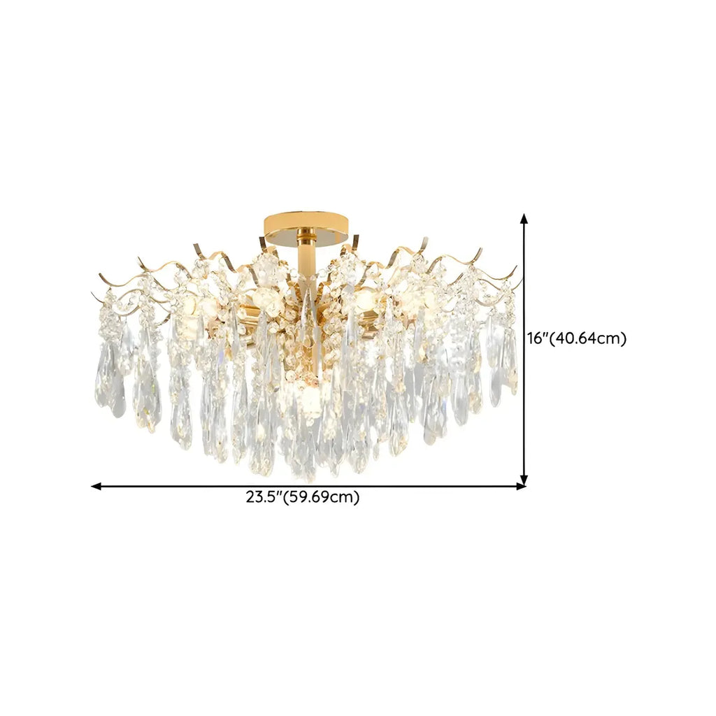 Dining Room Multi-Light Crystal Water Drop Chandelier