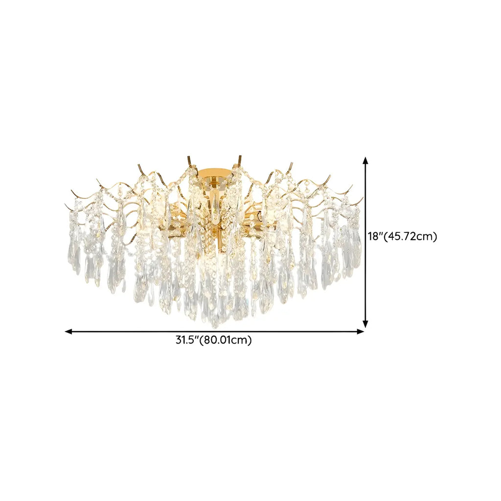Dining Room Multi-Light Crystal Water Drop Chandelier