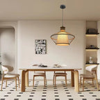 Adjustable Oriental Style Ratten Bamboo Hanging Pendant Light