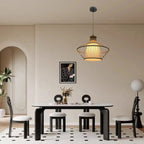 Adjustable Oriental Style Ratten Bamboo Hanging Pendant Light