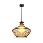 Adjustable Oriental Style Ratten Bamboo Hanging Pendant Light