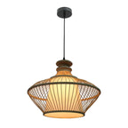 Adjustable Oriental Style Ratten Bamboo Hanging Pendant Light