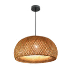 Adjustable Oriental Style Ratten Bamboo Hanging Pendant Light