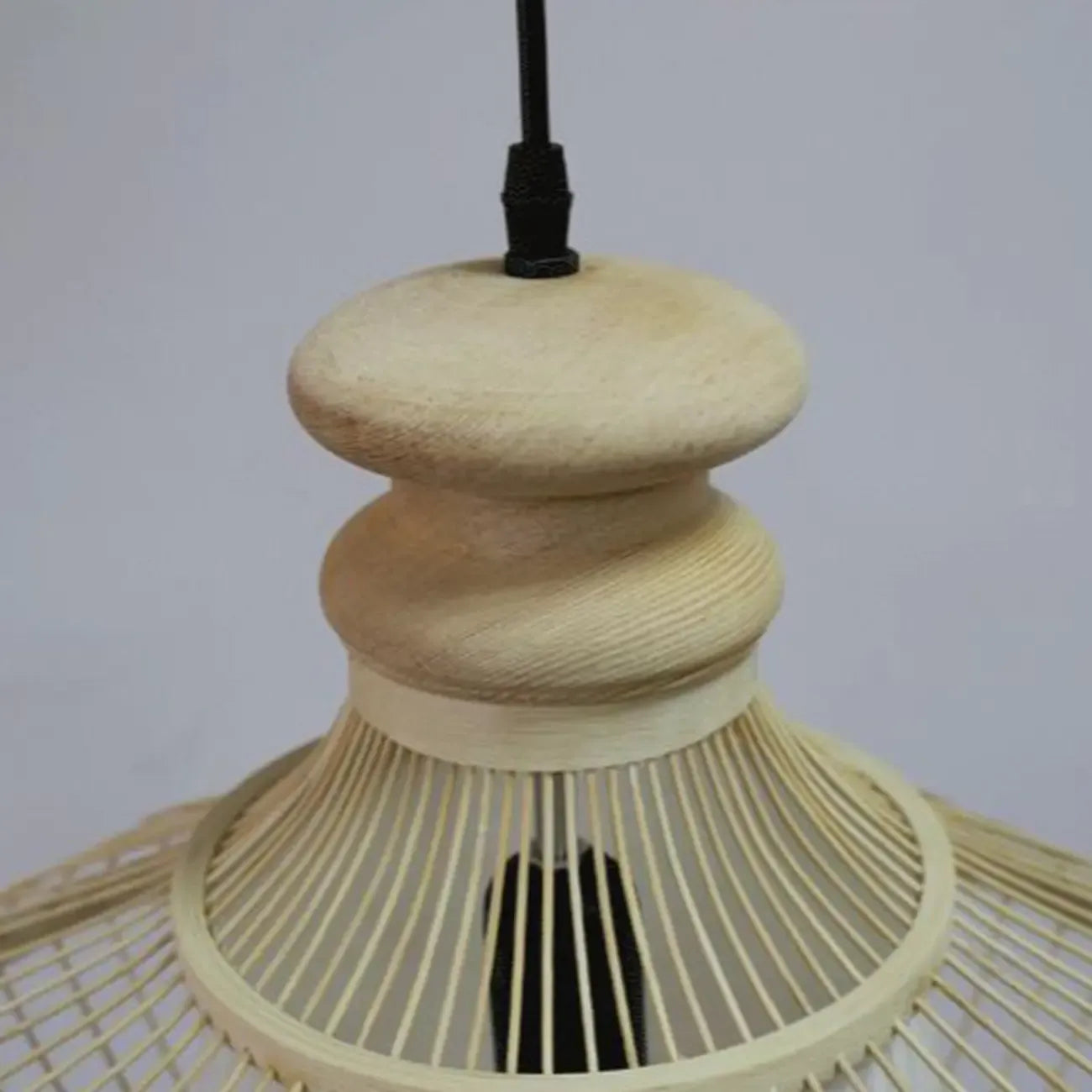 Adjustable Oriental Style Ratten Bamboo Hanging Pendant Light