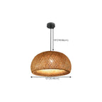 Adjustable Oriental Style Ratten Bamboo Hanging Pendant Light