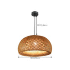 Adjustable Oriental Style Ratten Bamboo Hanging Pendant Light