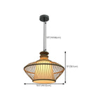 Adjustable Oriental Style Ratten Bamboo Hanging Pendant Light