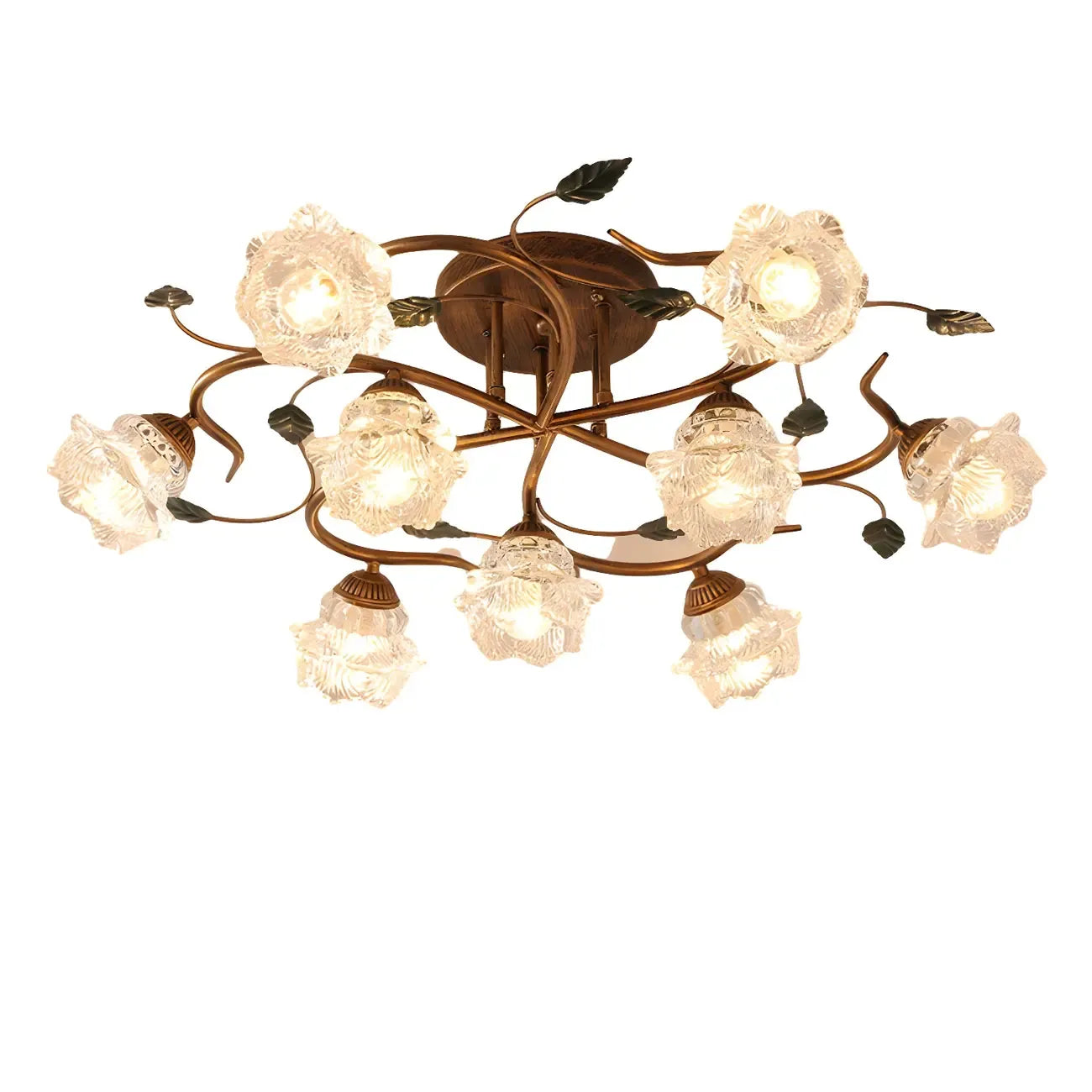 Luxury Glass Semi Flush Ceiling Light for Living Room