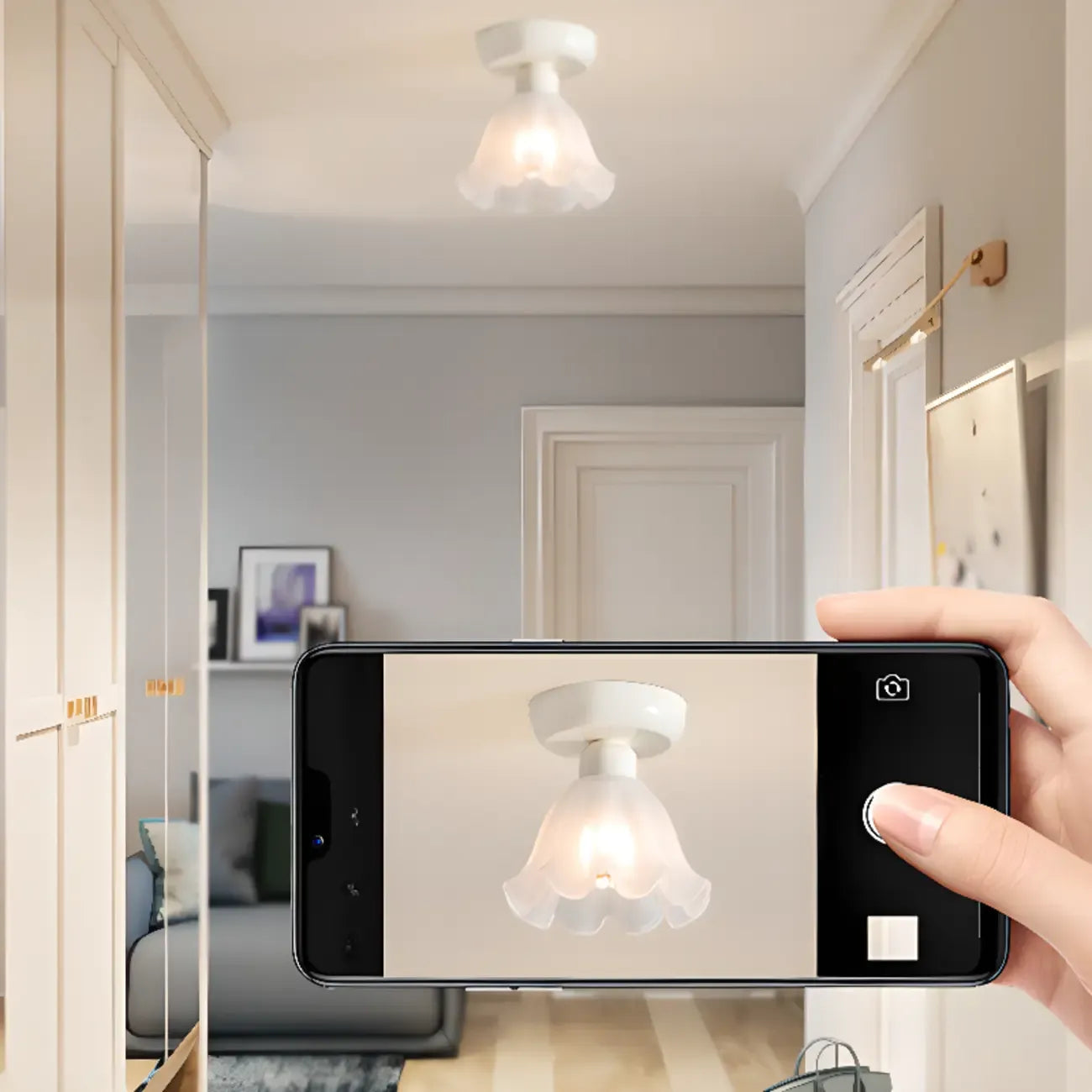 5 to 9 Inch Modern Semi-Flush Ceiling Light for Living Room