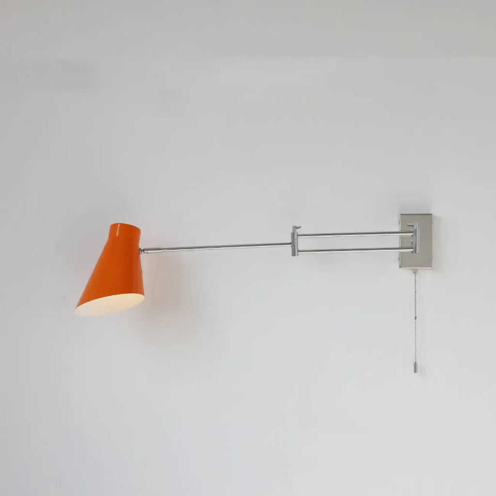 Minimalist Pull Chain Swing Arm Wall Light for Bedroom Decor