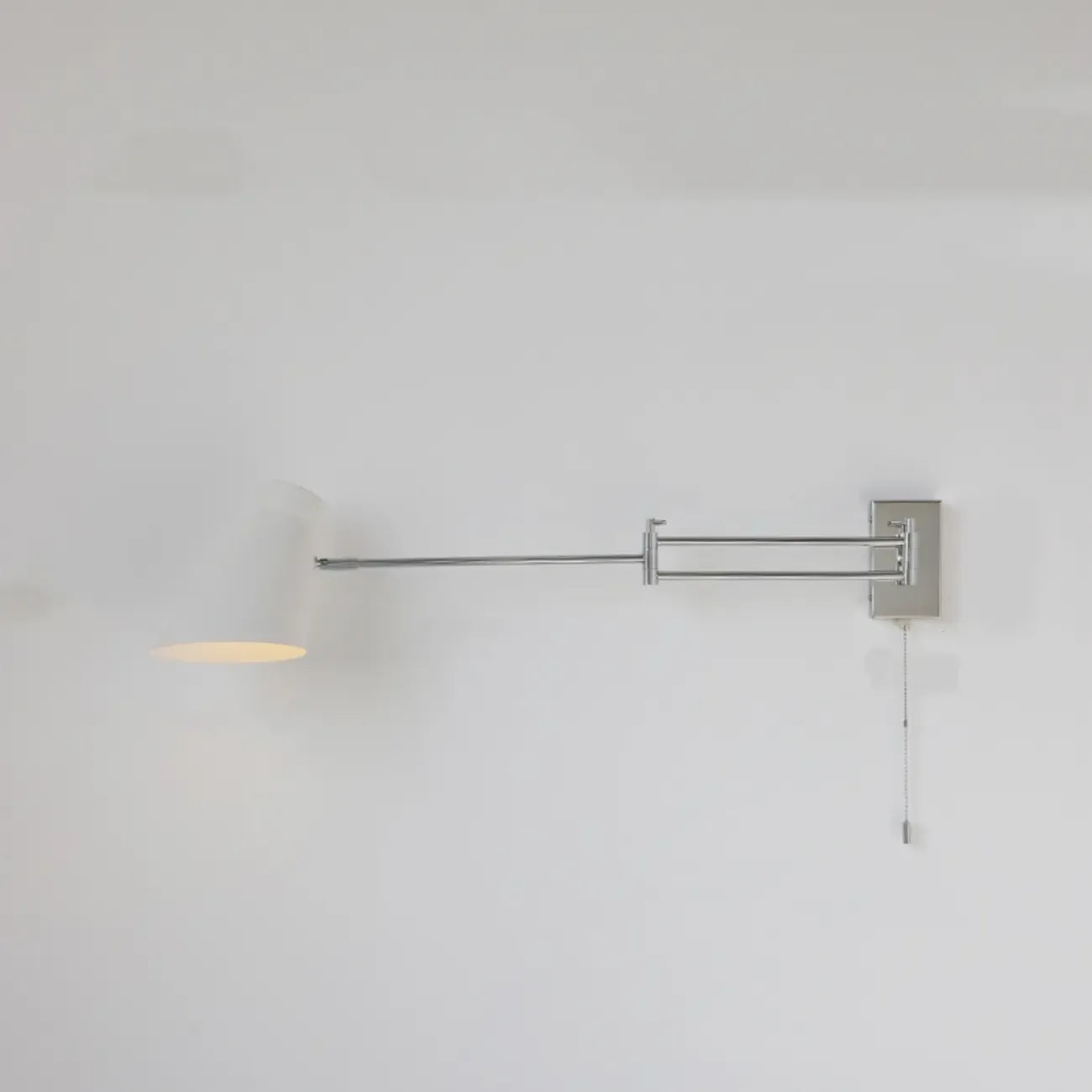 Minimalist Pull Chain Swing Arm Wall Light for Bedroom Decor