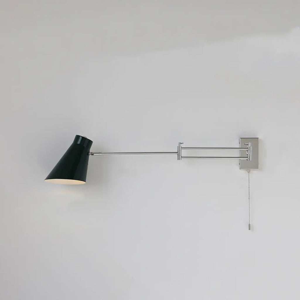 Minimalist Pull Chain Swing Arm Wall Light for Bedroom Decor