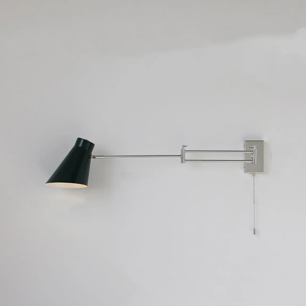 Minimalist Pull Chain Swing Arm Wall Light for Bedroom Decor
