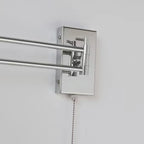 Minimalist Pull Chain Swing Arm Wall Light for Bedroom Decor