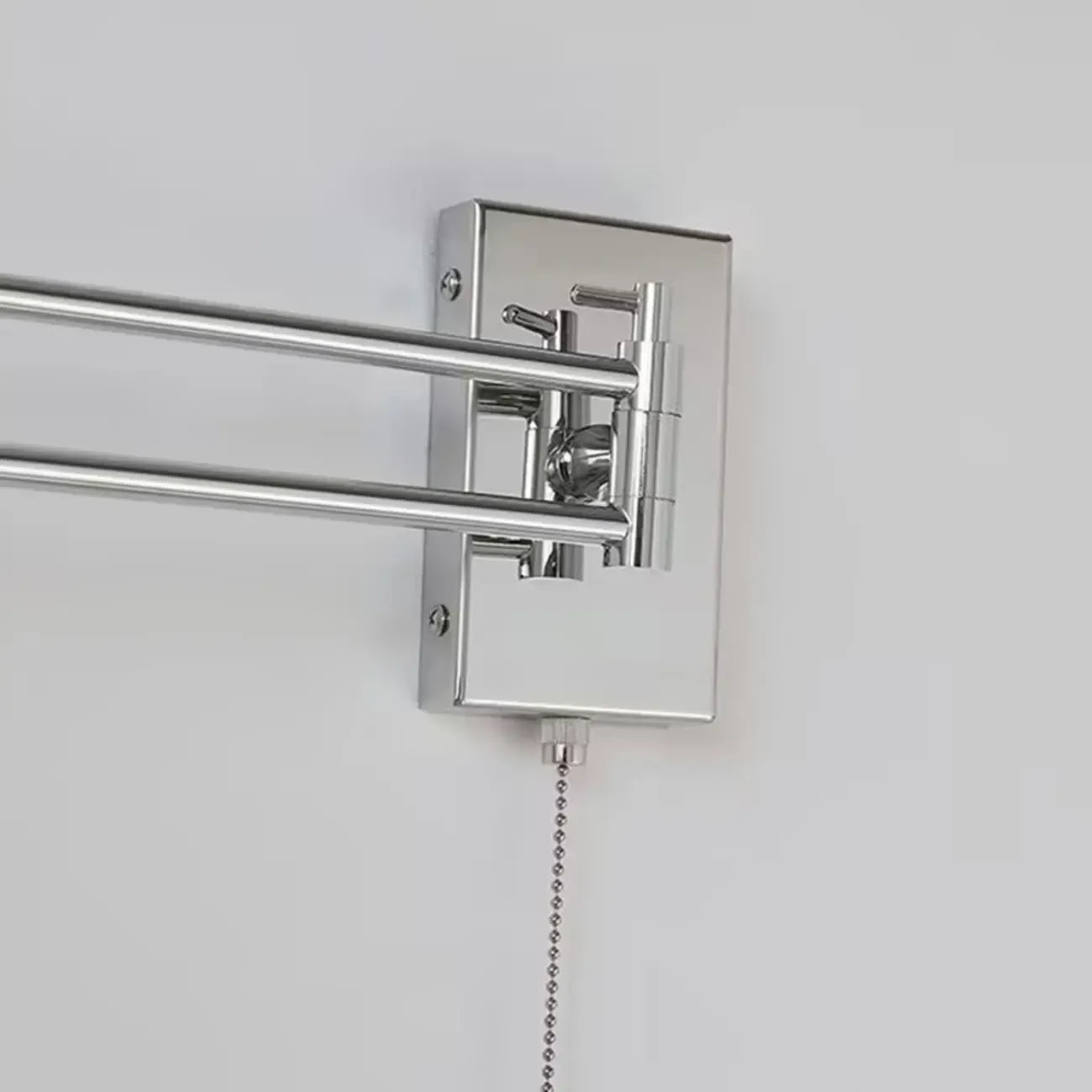 Minimalist Pull Chain Swing Arm Wall Light for Bedroom Decor