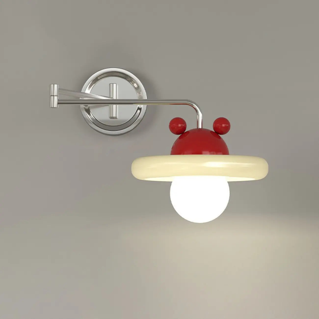 Elegant Cream Acrylic Swing Arm Wall Sconce Multi Dimming