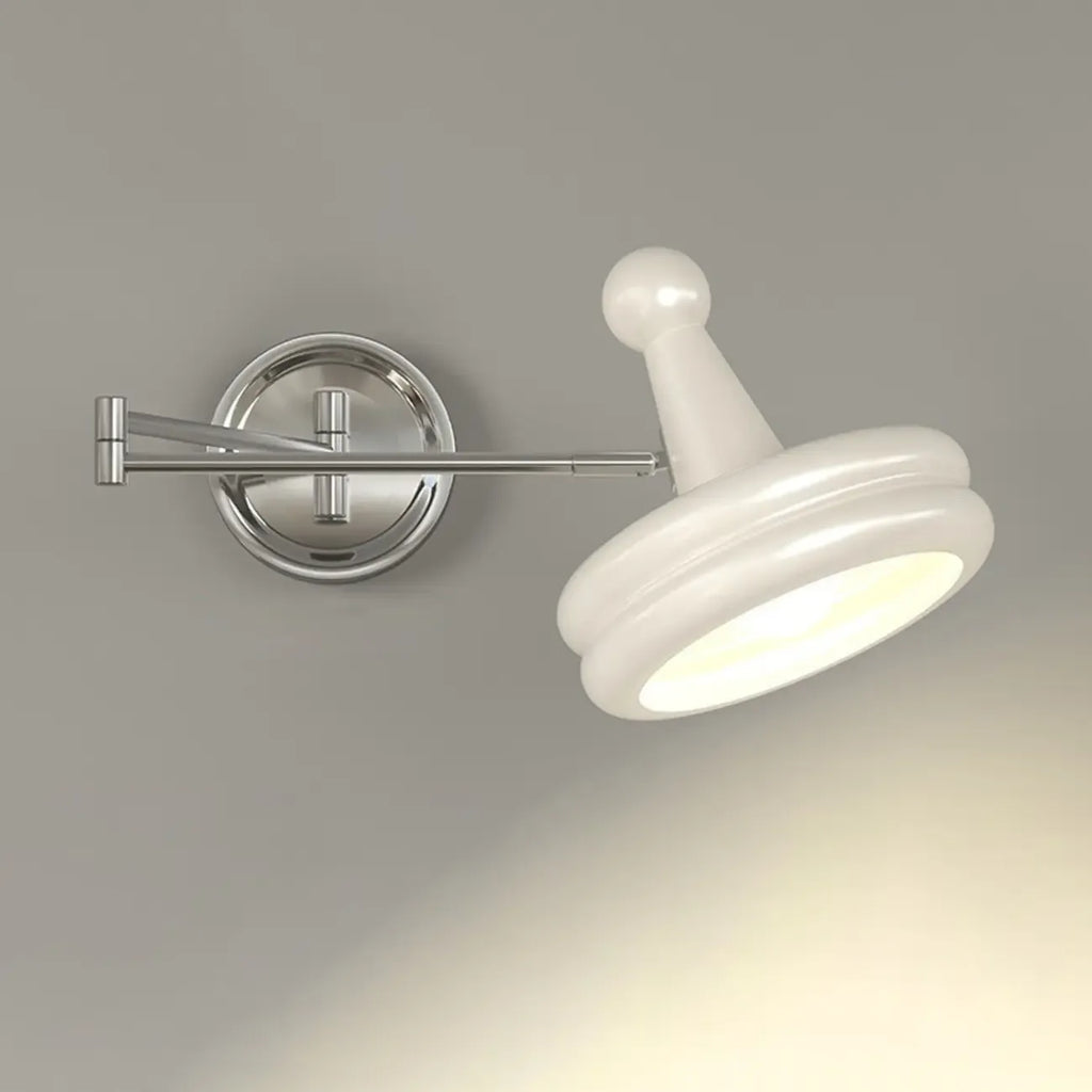 Elegant Cream Acrylic Swing Arm Wall Sconce Multi Dimming