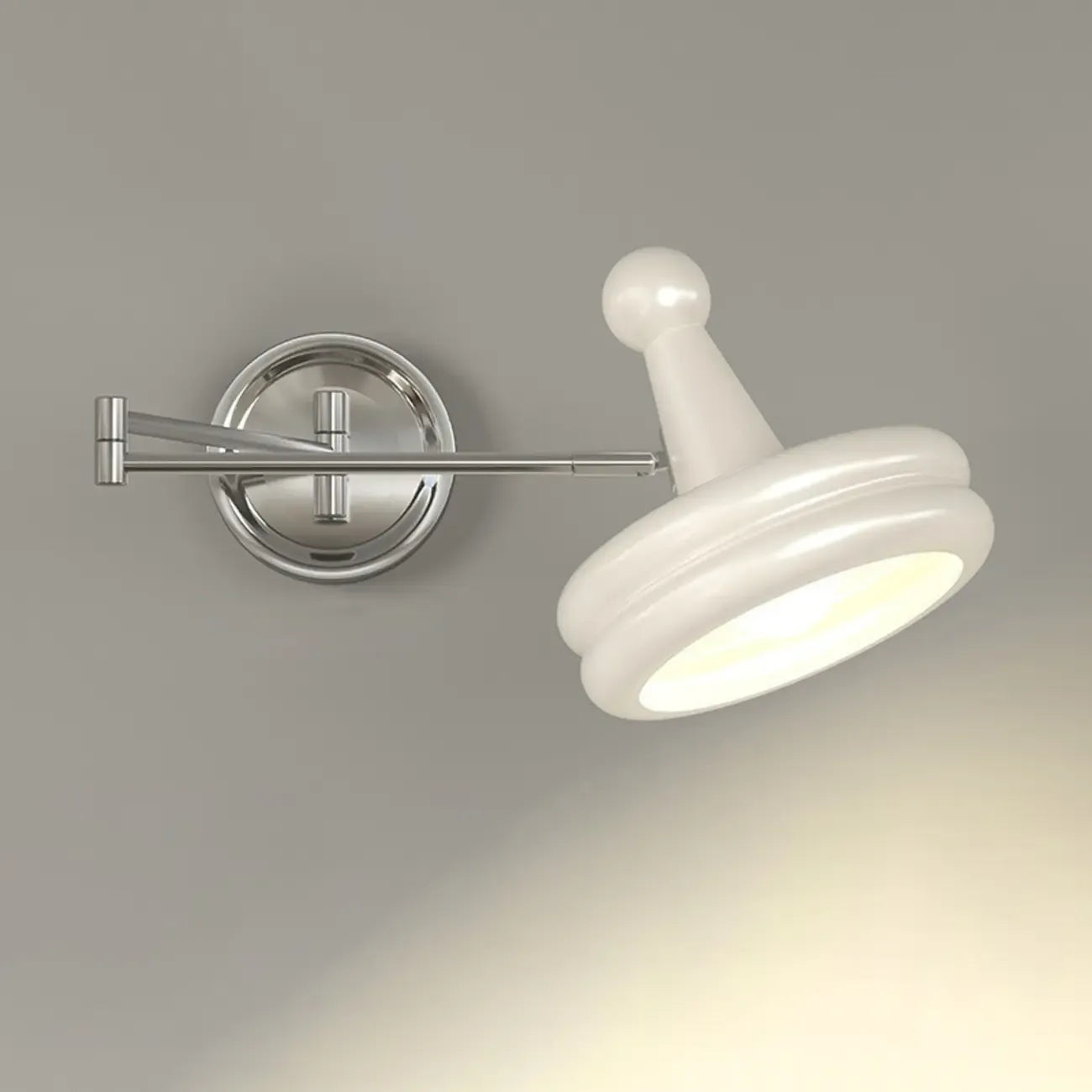 Elegant Cream Acrylic Swing Arm Wall Sconce Multi Dimming