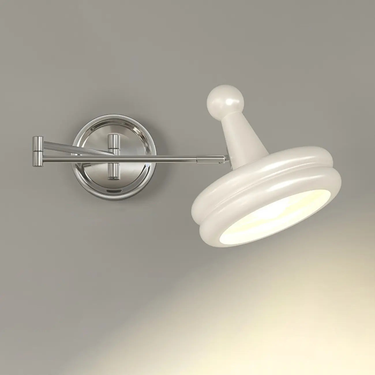 Elegant Cream Acrylic Swing Arm Wall Sconce Multi Dimming