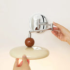 Elegant Cream Acrylic Swing Arm Wall Sconce Multi Dimming