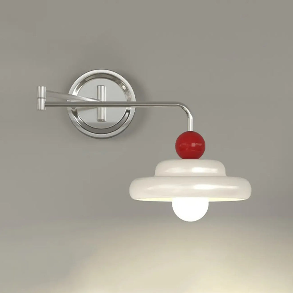 Elegant Cream Acrylic Swing Arm Wall Sconce Multi Dimming