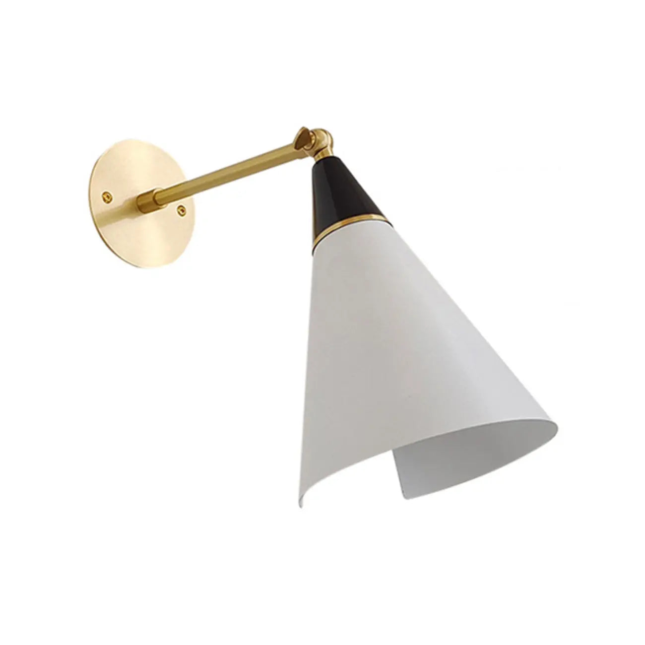 Adjustable Trendy White Cone Swing Arm Wall Sconce