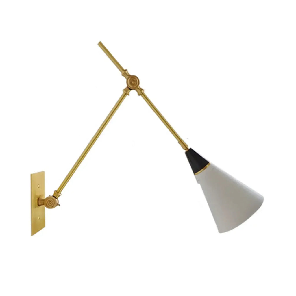 Adjustable Trendy White Cone Swing Arm Wall Sconce