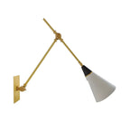 Adjustable Trendy White Cone Swing Arm Wall Sconce