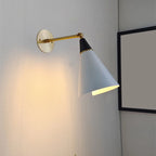 Adjustable Trendy White Cone Swing Arm Wall Sconce