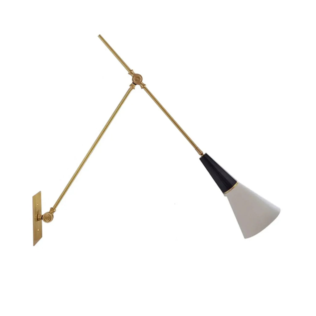 Adjustable Trendy White Cone Swing Arm Wall Sconce