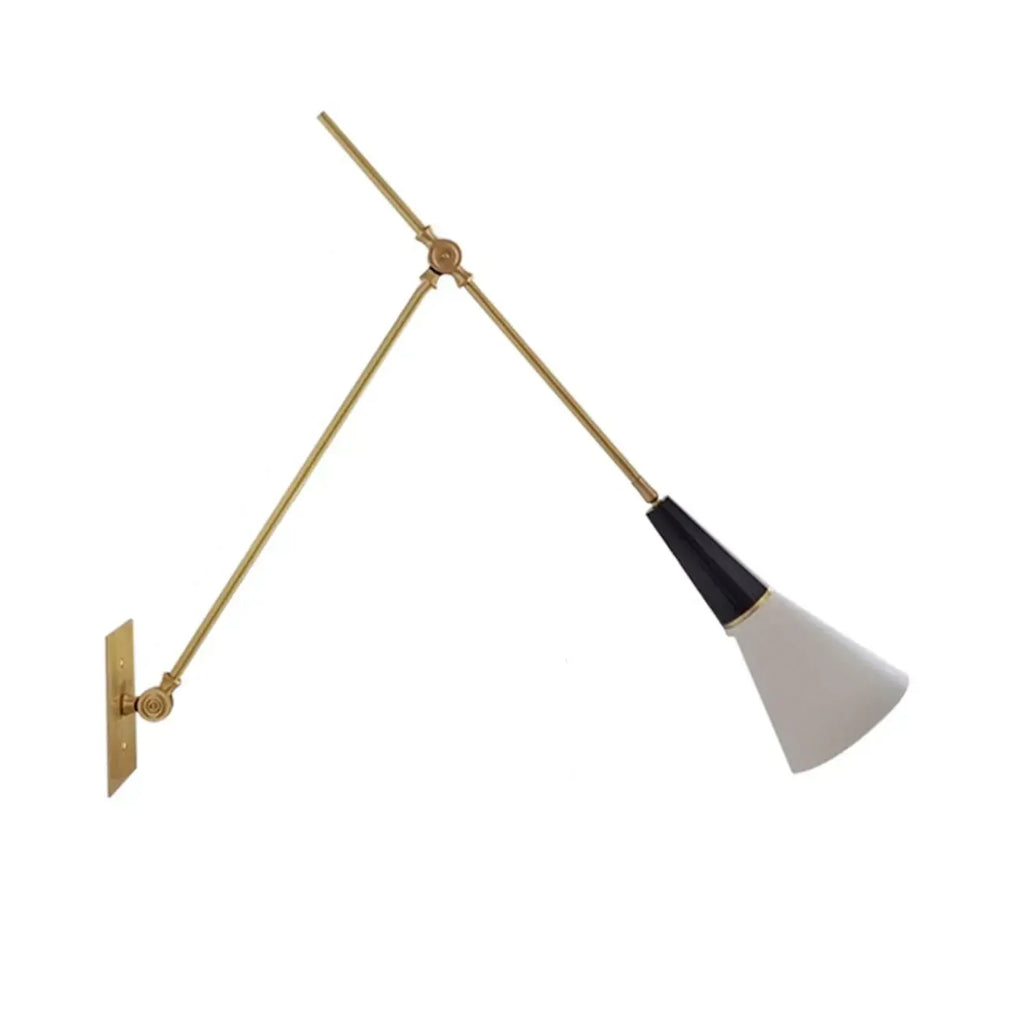 Adjustable Trendy White Cone Swing Arm Wall Sconce