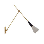 Adjustable Trendy White Cone Swing Arm Wall Sconce
