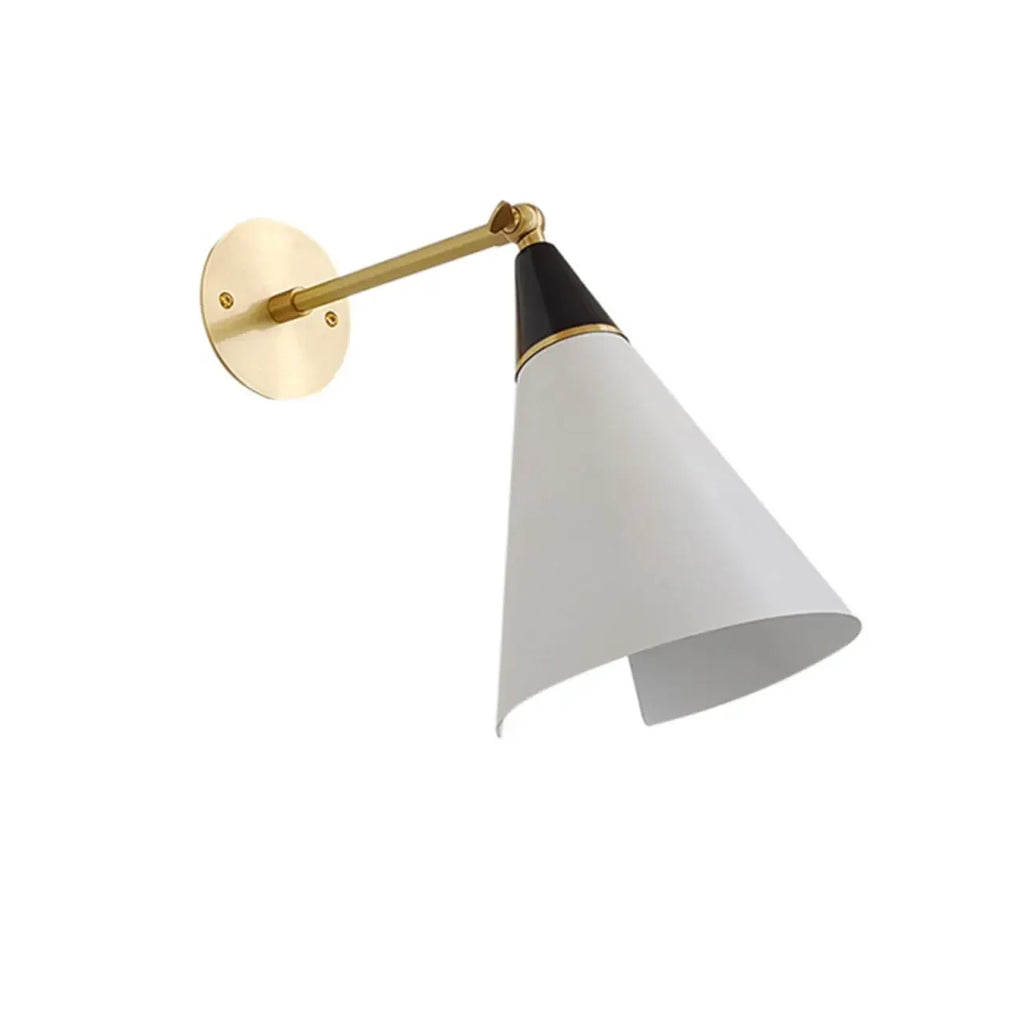 Adjustable Trendy White Cone Swing Arm Wall Sconce