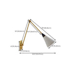 Adjustable Trendy White Cone Swing Arm Wall Sconce