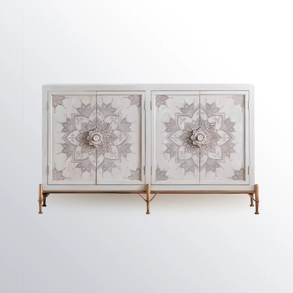 Rustic Freestanding Accent Cabinet for Living Room Decor