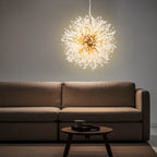 Modern Crystal Globe Chandelier with Starburst Design